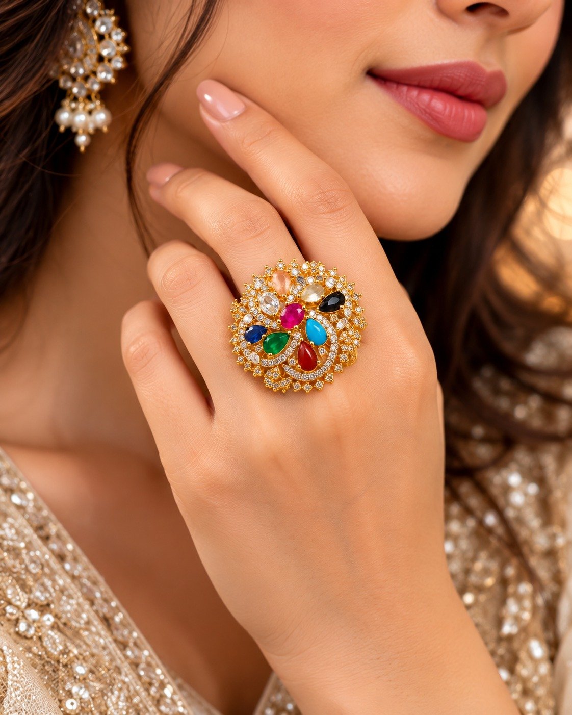 Navratan Statement Ring