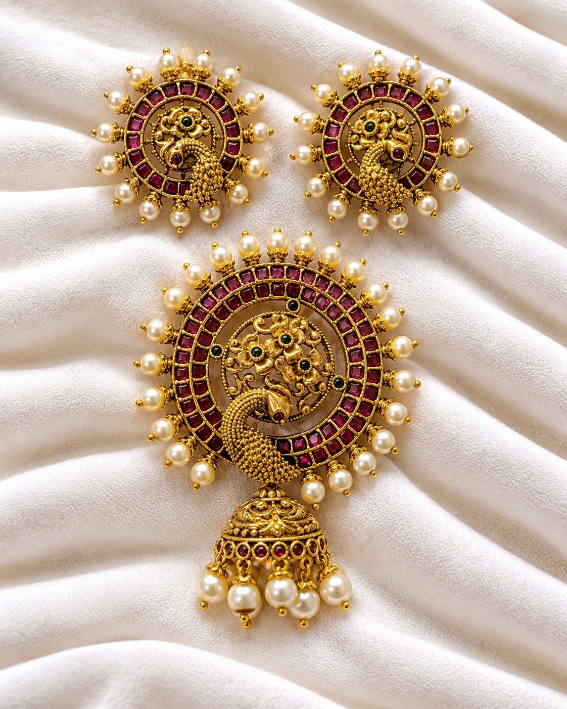Peacock Jhumka Earrings