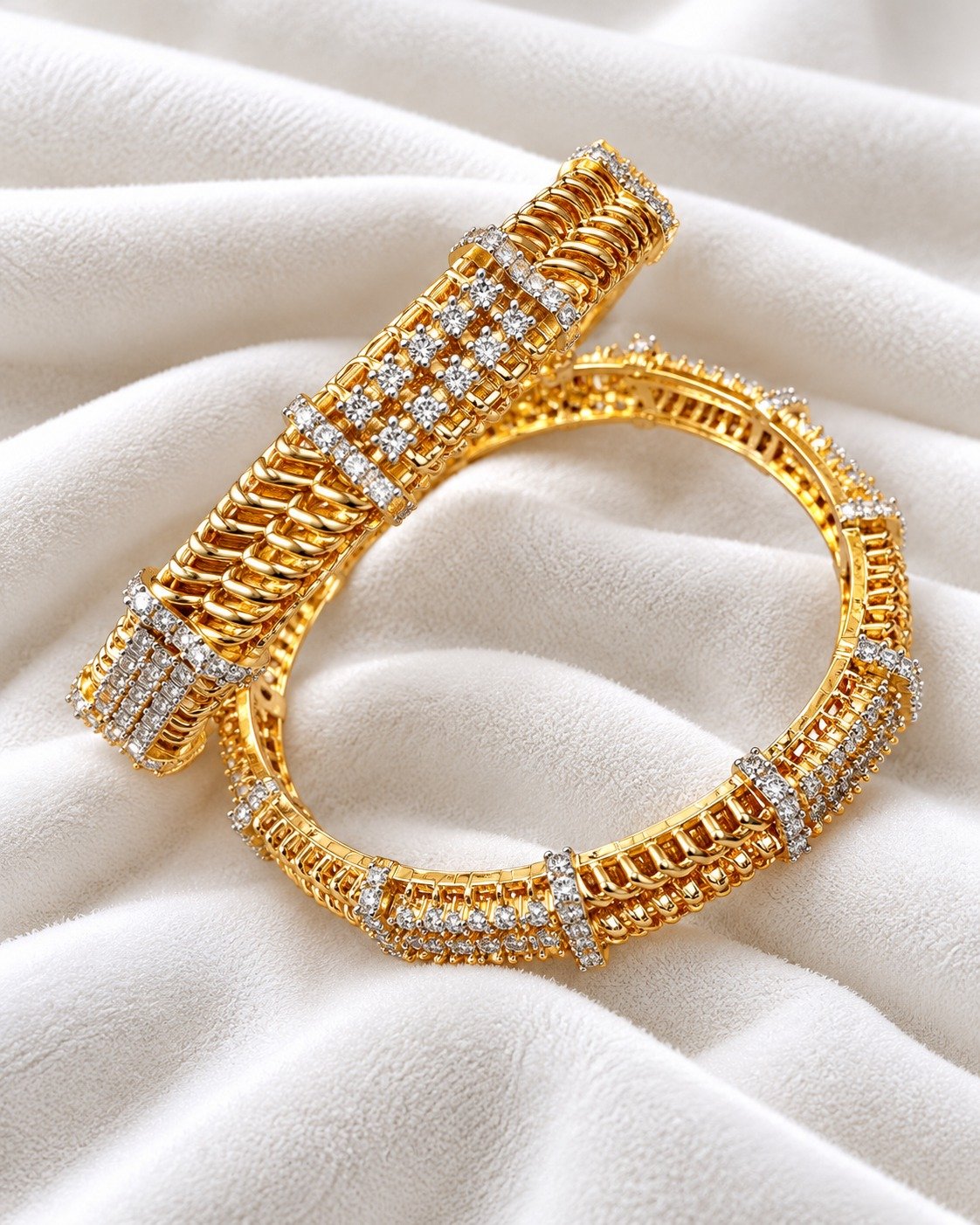 Gold Diamond Bangles